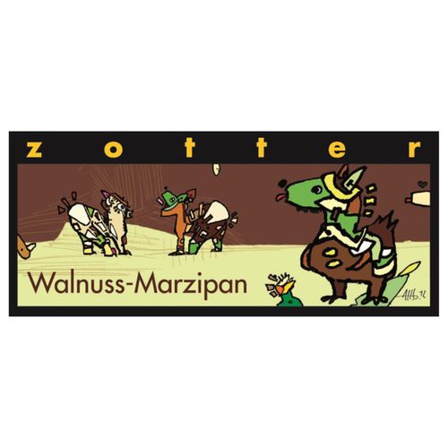 Organic chocolate walnut marzipan 70g - 10 pieces benefit pack from Zotter