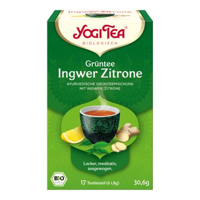Bio Grüntee Ingwer Zitrone á 18g - 6er Vorteilspack von Yogi Tea