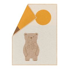 Babydecke Bär 70 x 90 cm - Rohweiß - GRS zertifiziert - von David Fussenegger