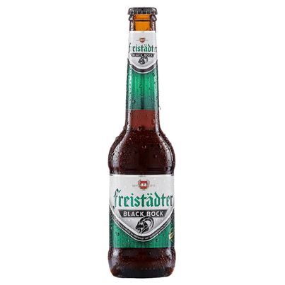 Black Bock Bier 330ml - kastanienbraune Farbe - cremiger Schaum - kräftiger Antrunk - saisonal limitierte Auflage von Freistädter Bier