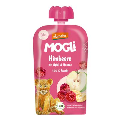 Bio Quetschi Himbeere Rhabarber 100g - 10er Vorteilspack von Mogli