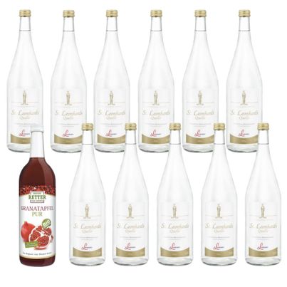 Trinkkur 12er - St. Leonhard Quelle still - Bio Granatapfelsaft pur