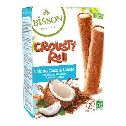 Bio Crousty Roll Kokosnuss u Kakao 125g - 12er Vorteilspack von Bisson