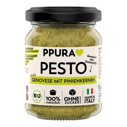 Organic Pesto Genovese 120g - value pack of 6 from Ppura