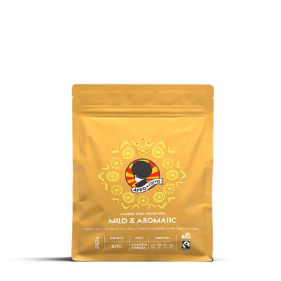 Bio AFRO COFFEE Mild & Aromatic Premium Kaffeepulver 250g - Fairtrade Arabica & Robusta Kaffee gemahlen von AFRO COFFEE