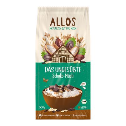 Bio Schoko-Müsli ungesüßt 500g - 5er Vorteilspack von Allos