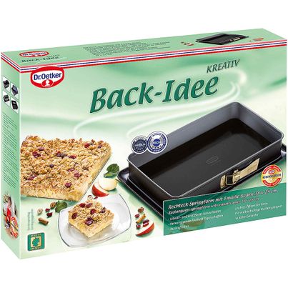 Dr. Oetker rectangular spring mold pan with enamel serving bottom 38x25x7cm - 1 piece