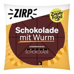 ZIRP ZOTTER Schokolade mit Wurm 65g - Dunkle Schokolade mit 80 Prozent Kakaoanteil und getrockneten Buffalowürmern
