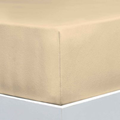 EXCELLENT***** JERSEY ELASTAN SPANNBETTTUCH  Farbe: champagner  90-100x200-220 cm von FLORELLA 