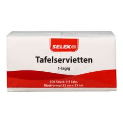 Servietten 1lg  weiß 33x33 cm 500ct von Selex