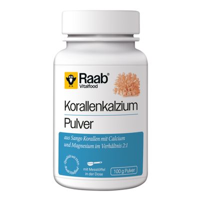 Bio Korallen-Kalzium Pulver 100g von Raab Vitalfood