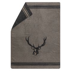 Kuscheldecke Platzhirsch Farbe Rauchgrau 150x200cm von David Fussenegger