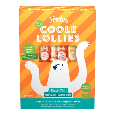 Bio Coole Lollies Bunter Mix 300ml - 14er Vorteilspack von Fredo's