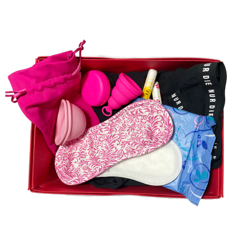READY FOR RED Lernbox mit Menstruationstasse - speziell für Jugendliche entwickelt - alle wichtigen Fakten zum Thema Menstruation von erdbeerwoche