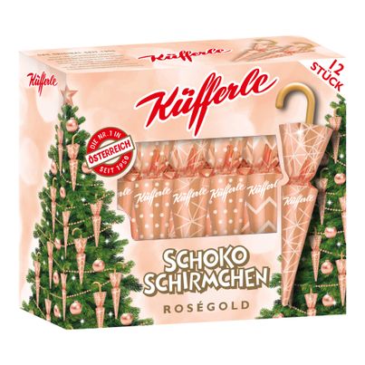 Küfferle Schokoschirmchen rosegold 12 Stück - 162g von Küfferle