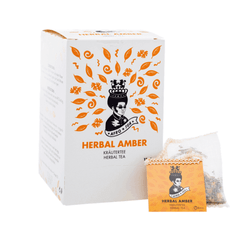 AFRO TEA Herbal Amber Kräuter Tee - Premium Tee 15 Stück- 15 handgenähte Teebeutel mit Kräutertee Mischung von AFRO COFFEE