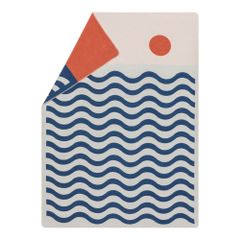 Leichte Kuscheldecke Wellen Farbe Marine 140x200cm von David Fussenegger