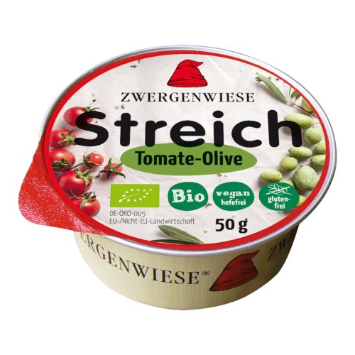 Organic Kleiner Streich Tomato-Olive 50g - value pack of 12 from Zwergenwiese