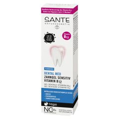 Organic tooth gel B12 without fluorine 75ml - gentle homeopathic dental hygiene - removes bacterial dental surface of Sante natural cosmetics