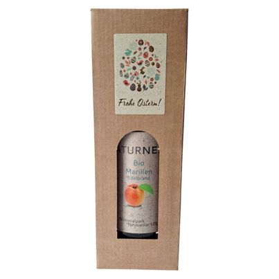 Bio Marillen Edelbrand 350ml in Oster-Geschenkverpackung von Biohof Naturnest