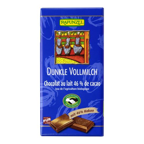 Bio Dunkle Vollmilch 46% 100g - 12er Vorteilspack von Rapunzel Naturkost