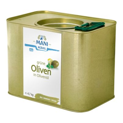 Bio Grüne Oliven in Olivenöl 4700g von Mani Bläuel