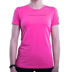 Dunkelschwarz Damen T-Shirt W-1 LOGO pink
