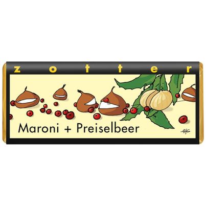 Organic chocolate Maroni + cranberry 70g - 10 pieces benefit pack from Zotter