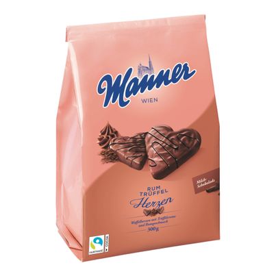 Manner Rum Trüffel Herzen - 300g