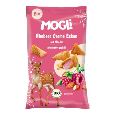 Bio Himbeer Creme Ecken Mandel 30g - 10er Vorteilspack von Mogli