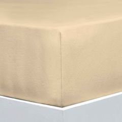 EXCELLENT***** JERSEY ELASTAN SPANNBETTTUCH  Farbe: champagner  90-100x200-220 cm von FLORELLA 