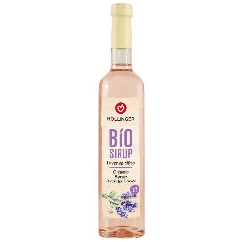 Bio Lavendelblüten Sirup 500ml - erfrischend blumig mit Zitronennote - ohne künstliche Aromen Farbstoffe und Konservierungsmittel von Höllinger Juice