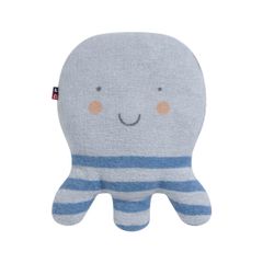 Gefülltes Kissen Krake 22 x 28 cm - Hellblau - GRS zertifiziert - von David Fussenegger