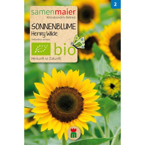 Bio Sonnenblume Henry Wilde - Saatgut für zirka 20 Pflanzen