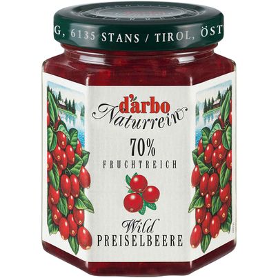 Darbo Naturrein Fruchtreich Fruchtaufstrich Preiselbeere 200g