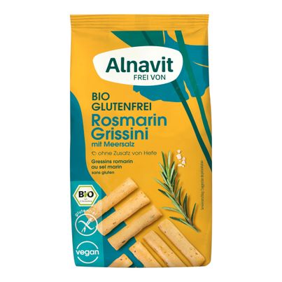 Bio Rosmarin Grissini mit Meersalz 100g - 8er Vorteilspack von Alnavit