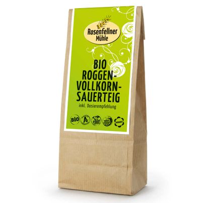 Bio Roggensauerteig Vollkorn 170g - 8er Vorteilspack von Rosenfellner Mühle