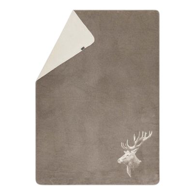 Fluffy Soft Blanket Stag Head Color Smoke 150x200cm by David Fussenegger