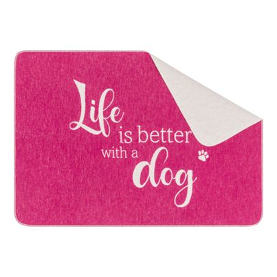 Pet blanket Life is better… Color Pink 70x90cm by David Fussenegger