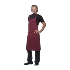 Latzschürze Basic bordeaux 3er von Karlowsky Pure