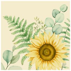 Organic Napkins Sunflower 40x40, 60 pcs. by Duni