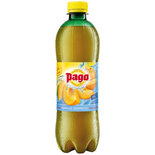 Pago apricot squirted Pet 500ml - value pack of 24 from Pago