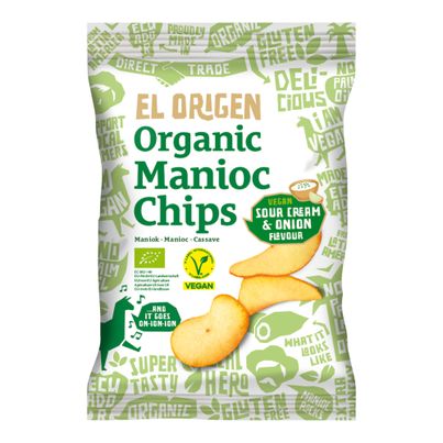 Bio Maniok Chips Sour Cream Onion 60g - 8er Vorteilspack von El Origen Food Gmbh