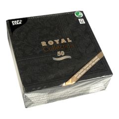 Servietten 3lg.Orn.schwarz 50ct von Papstar