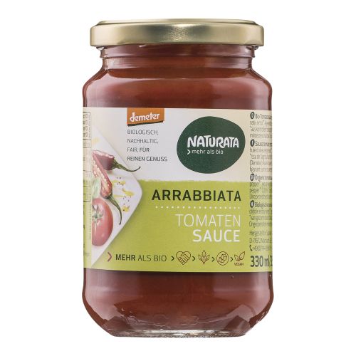 Organic tomato sauce Arrabbiata 330ml - value pack of 6 from Naturata