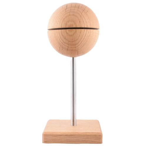 Hand-turned wooden key ball with oak stand - 14cm