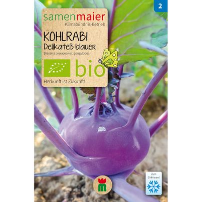 Bio Kohlrabi Delikatess blauer - Saatgut für zirka 50 Pflanzen