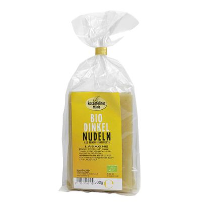 Bio Dinkelteigwaren Lasagne 300g - aus reinem Dinkelgries - ballaststoffreich - leicht verdaulich - hoher Eiweißgehalt von Rosenfellner Mühle