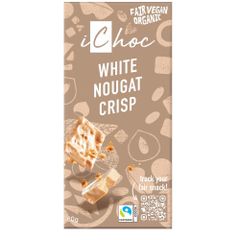 Bio White Nougat Crisp Schokolade 80g von iChoc