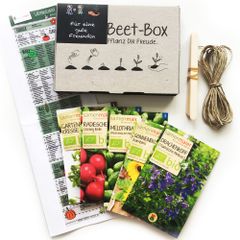 Bio Beet Box - Für eine gute Freundin - Saatgut Set inklusive Pflanzkalender und Zubehör - Geschenkidee für Hobbygärtner